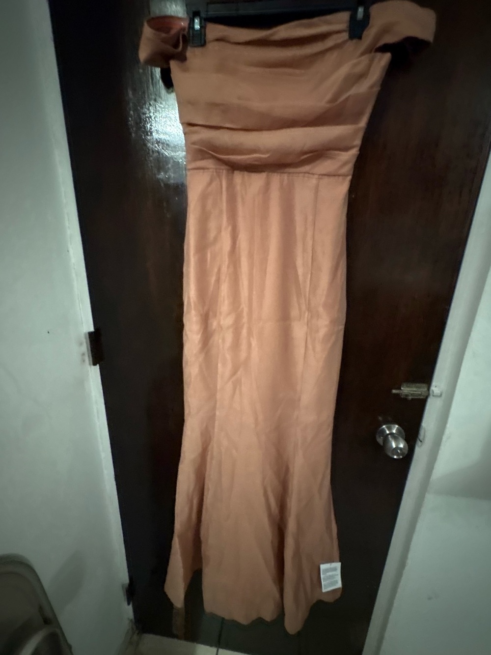 NWT ASOS Strapless Copper-Tan Evening Gown. Size 4.
